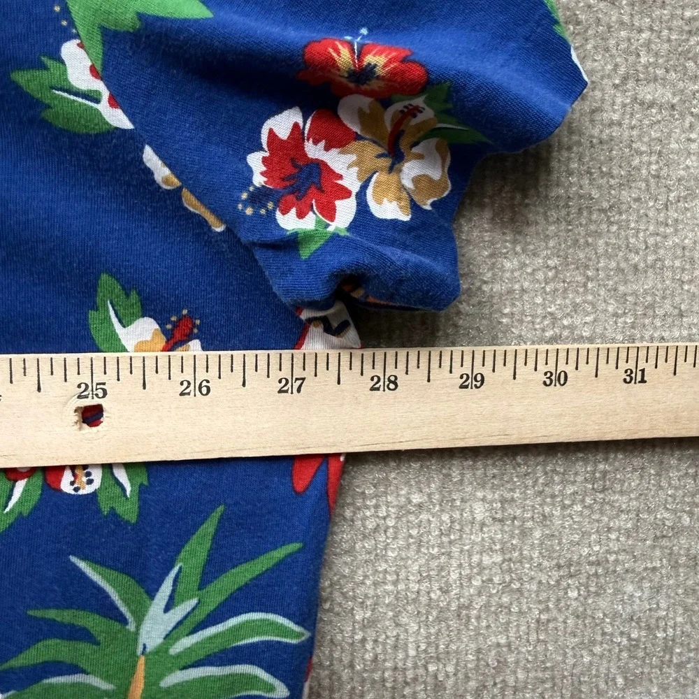Polo Ralph Lauren Polo Bear Hawaiian Tropical Print T-Shirt Blue XXL Classic Fit